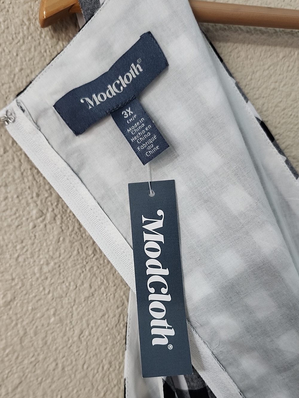 Modcloth Black & White Gingham Wrap Midi Dress - Picture 2 of 14